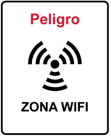 Señal peligro zona wifi